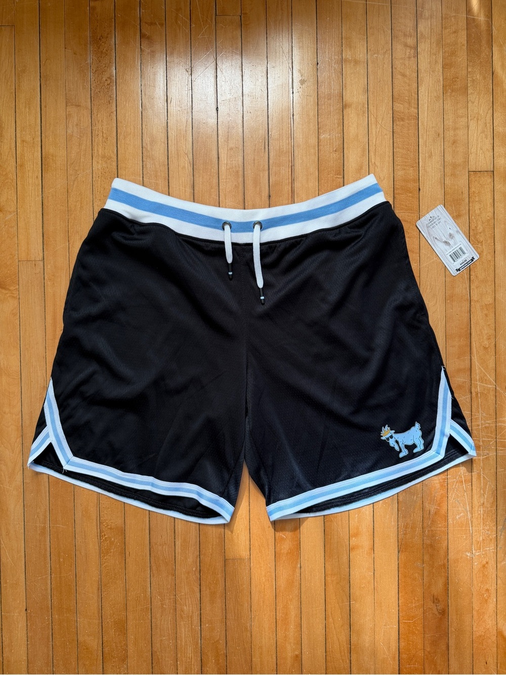 NWT GOAT USA Men’s OG Mesh Athletic Mesh Black/Carolina Blue Shorts Sz. L